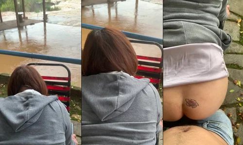 Uống cà phê ở quán ven sông anh cũng kéo quần em lên chịch vội